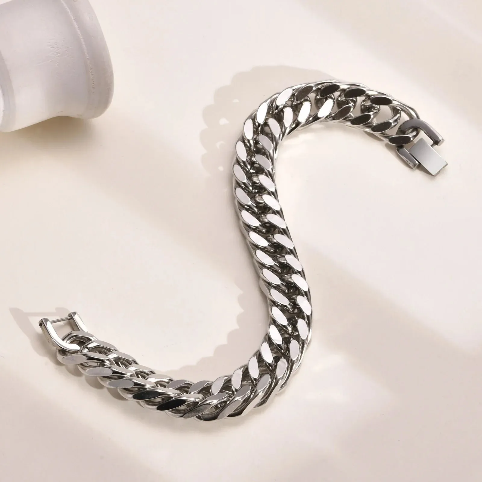 Men's Chunky 8/10/12/15MM Stainless Steel Cuban Chain Bracelets