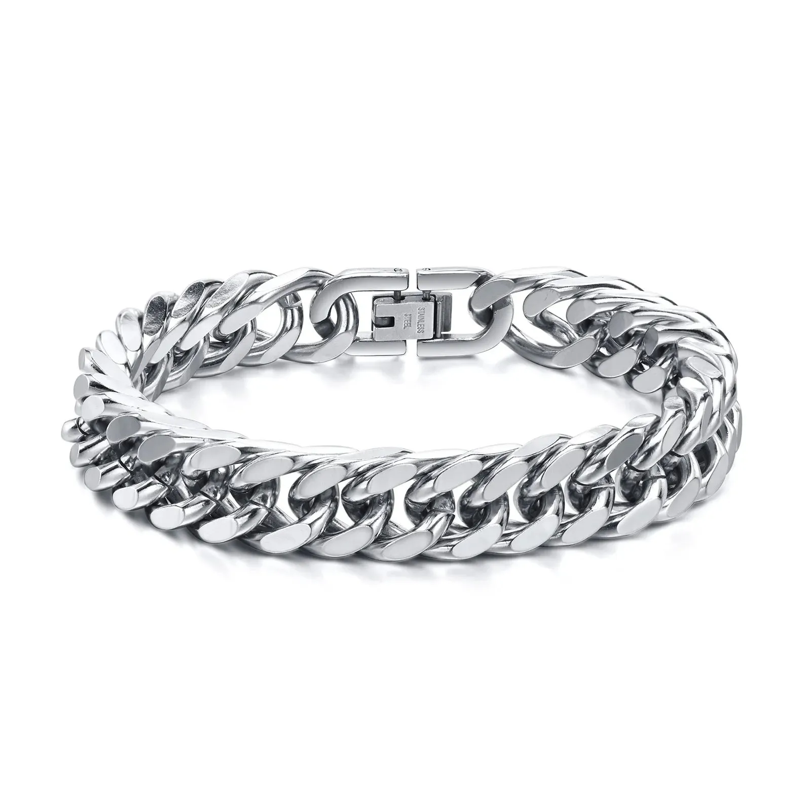 Men's Chunky 8/10/12/15MM Stainless Steel Cuban Chain Bracelets