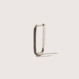 Men's Paperclip Medium Black Onyx Earring
