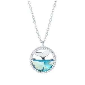 Mermaid Tears Whale Tail Brass Pendant