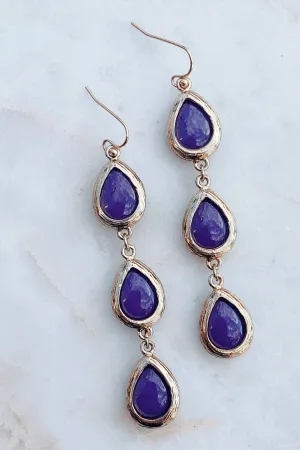 Mia 3 Stone Drop Earrings