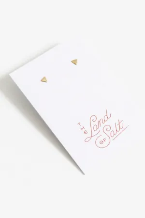 Mini Triangle Stud Earrings in Brass