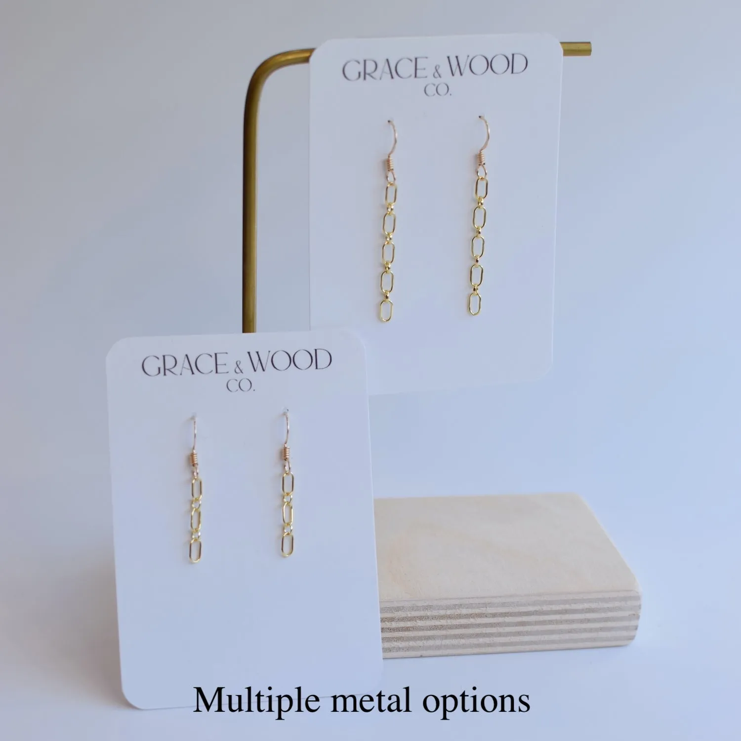 Minimalist Chain Drop Earrings (multiple metal options)