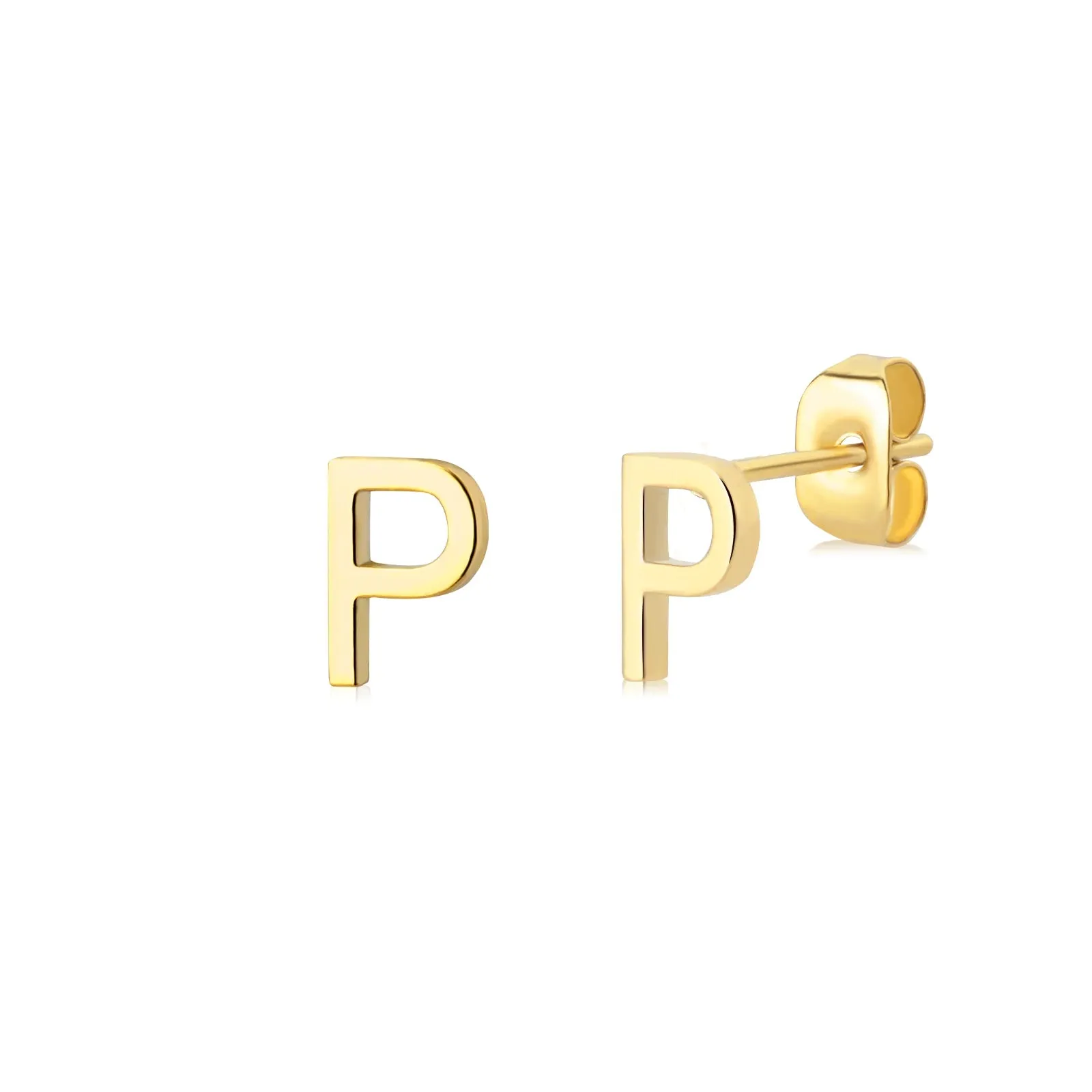 Minimalist Initial Letter Studs Earrings (Water Proof Jewellery)