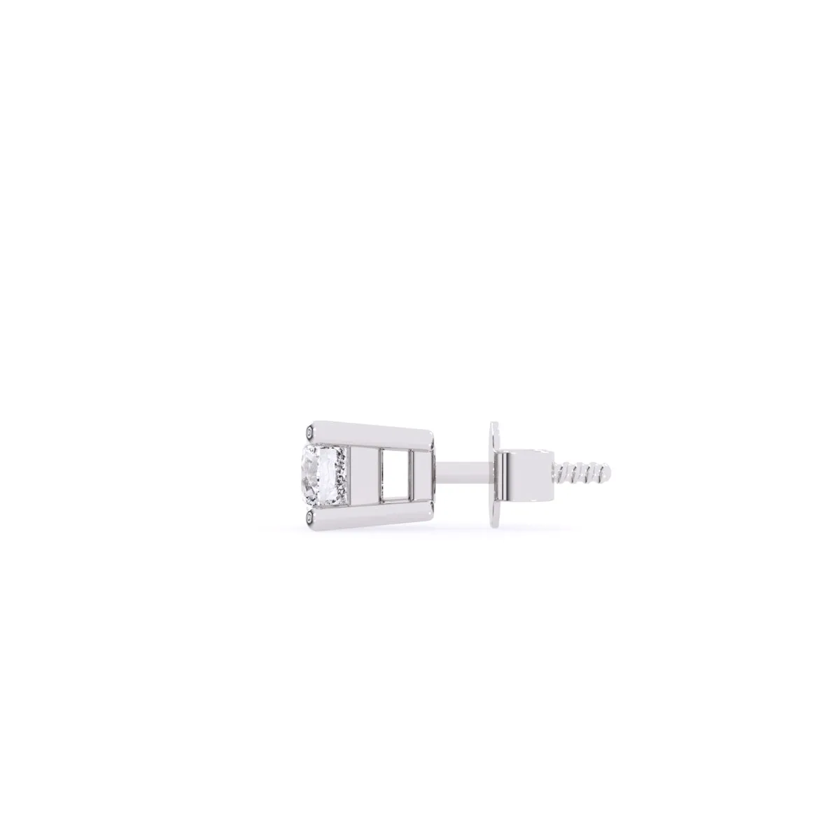 Minimalist Round Solitaire Diamond Stud Earrings