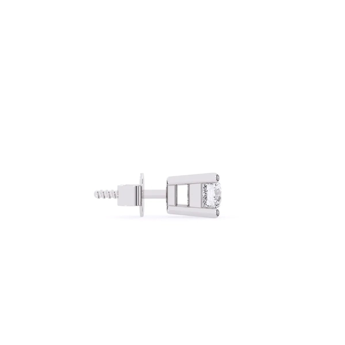Minimalist Round Solitaire Diamond Stud Earrings