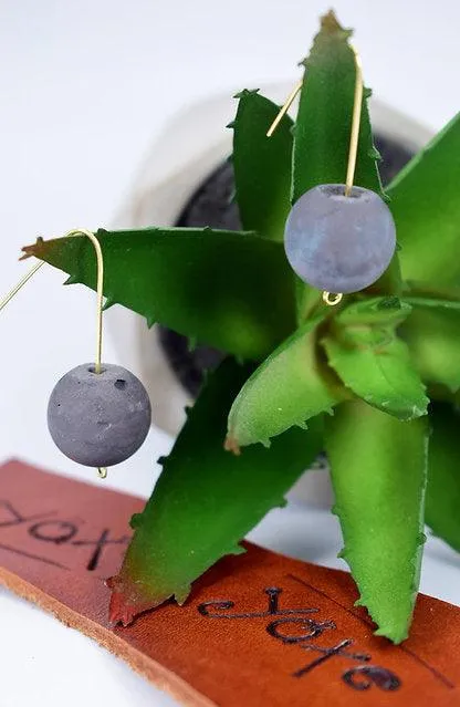 minimalistic geometric studs earrings concrete