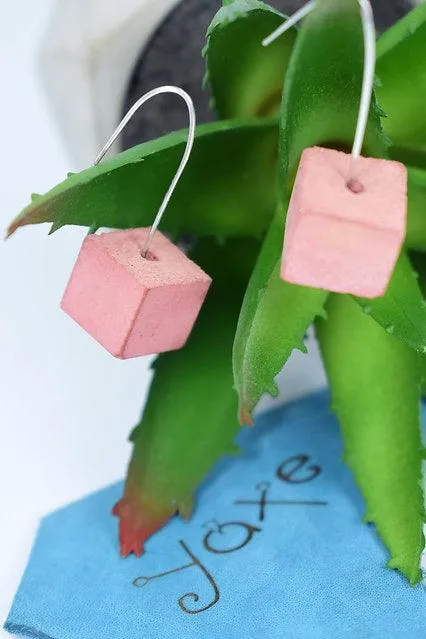 minimalistic geometric studs earrings concrete