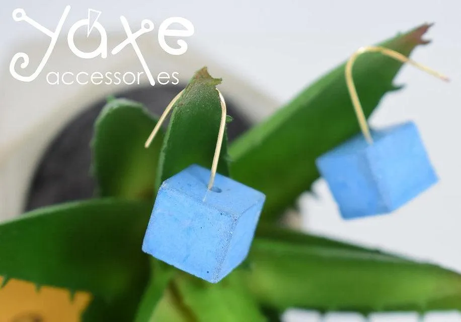 minimalistic geometric studs earrings concrete
