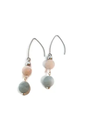 Multi-Color Faceted Beryl Bead Earrings with Stainless Steel Accent Beads