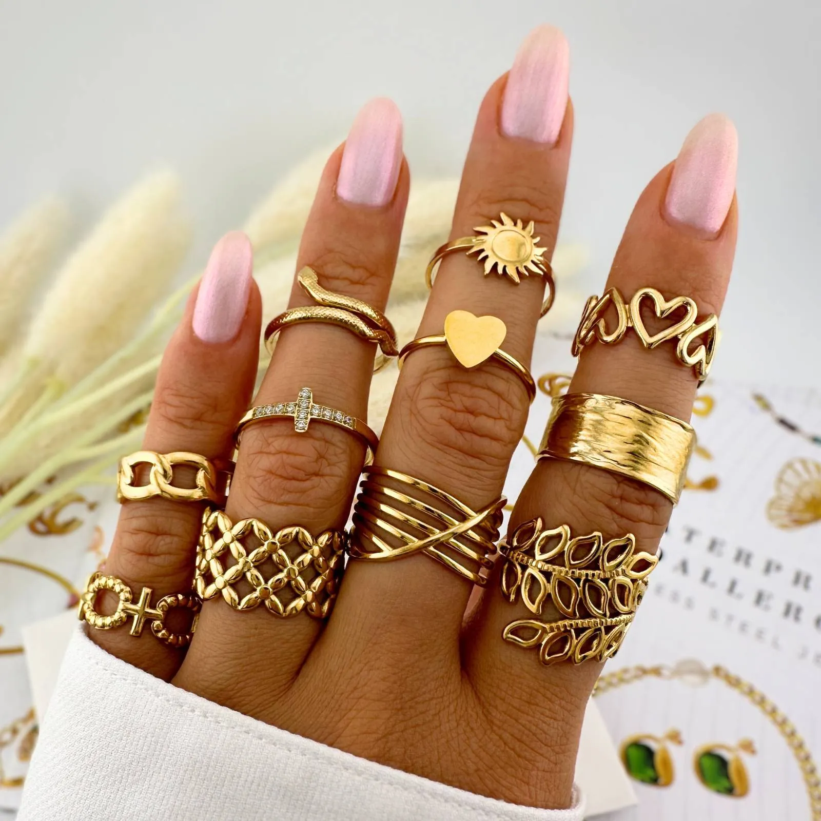 Mystical Serpent Ring in 18K Gold Plated Steel