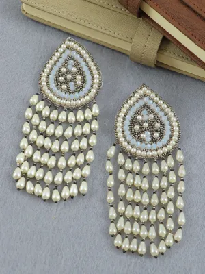 Nargis Pearl Tassel Earrings - Handmade Chic for Women and Girls