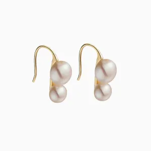 Natural Dual Pearls Drop Earrings