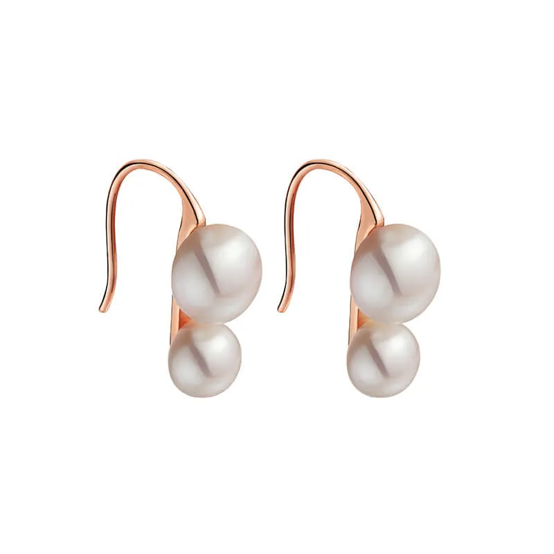 Natural Dual Pearls Drop Earrings
