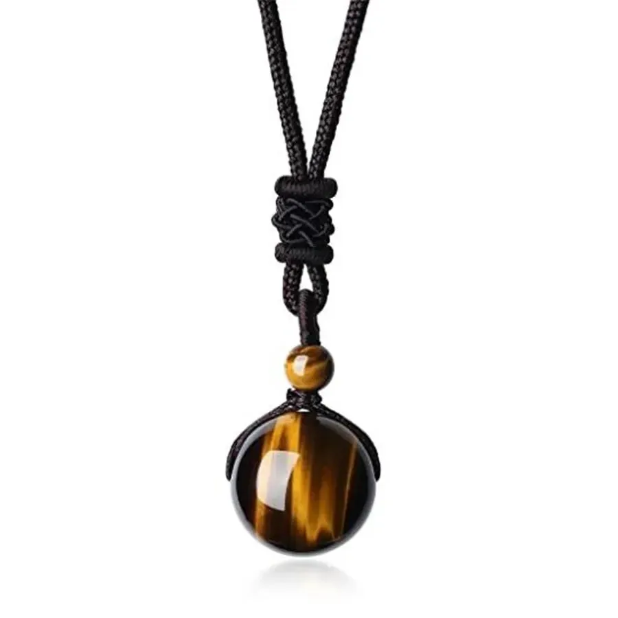 Natural Tiger Eye Stone Necklace for Women Men High Quality Round Beads Pendants Necklaces