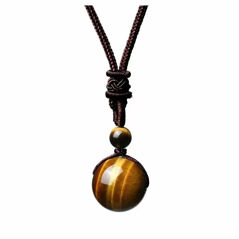 Natural Tiger Eye Stone Necklace for Women Men High Quality Round Beads Pendants Necklaces