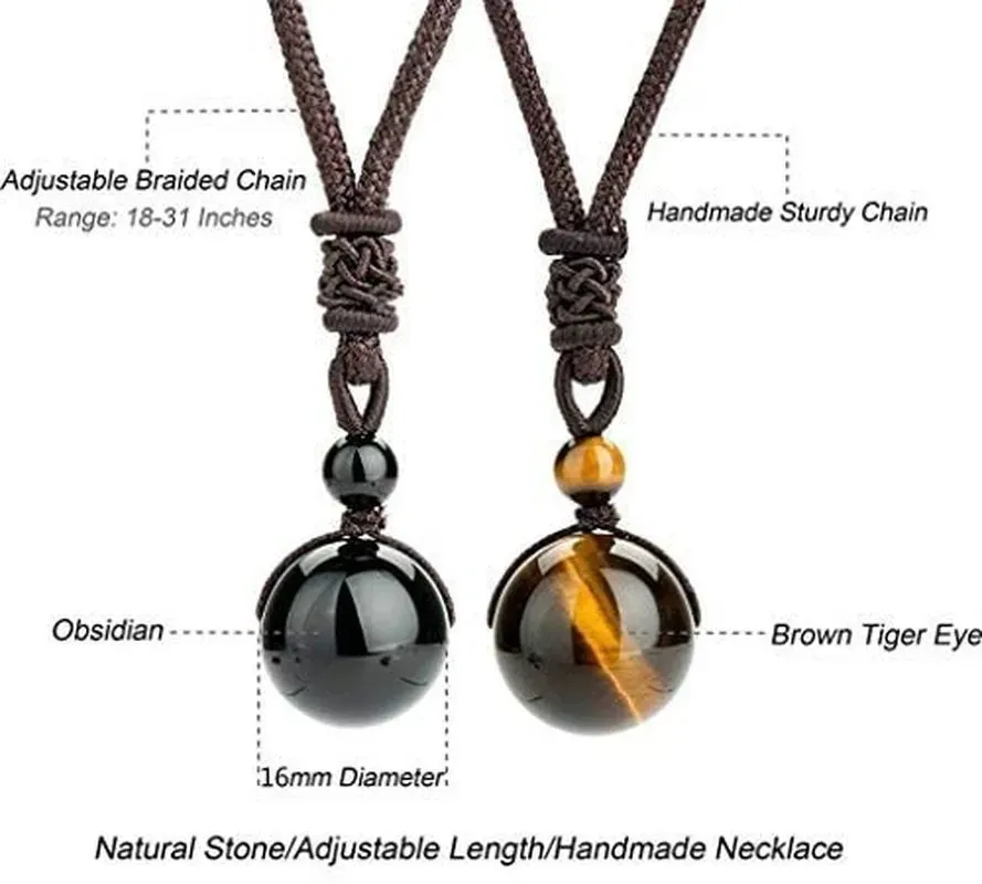 Natural Tiger Eye Stone Necklace for Women Men High Quality Round Beads Pendants Necklaces
