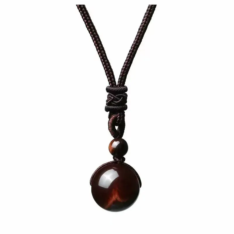 Natural Tiger Eye Stone Necklace for Women Men High Quality Round Beads Pendants Necklaces