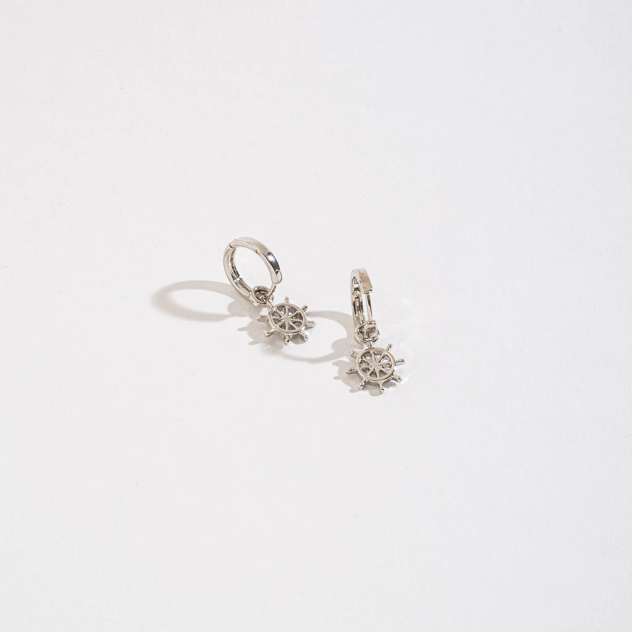 Nautical Themed Charm Hoop Earrings