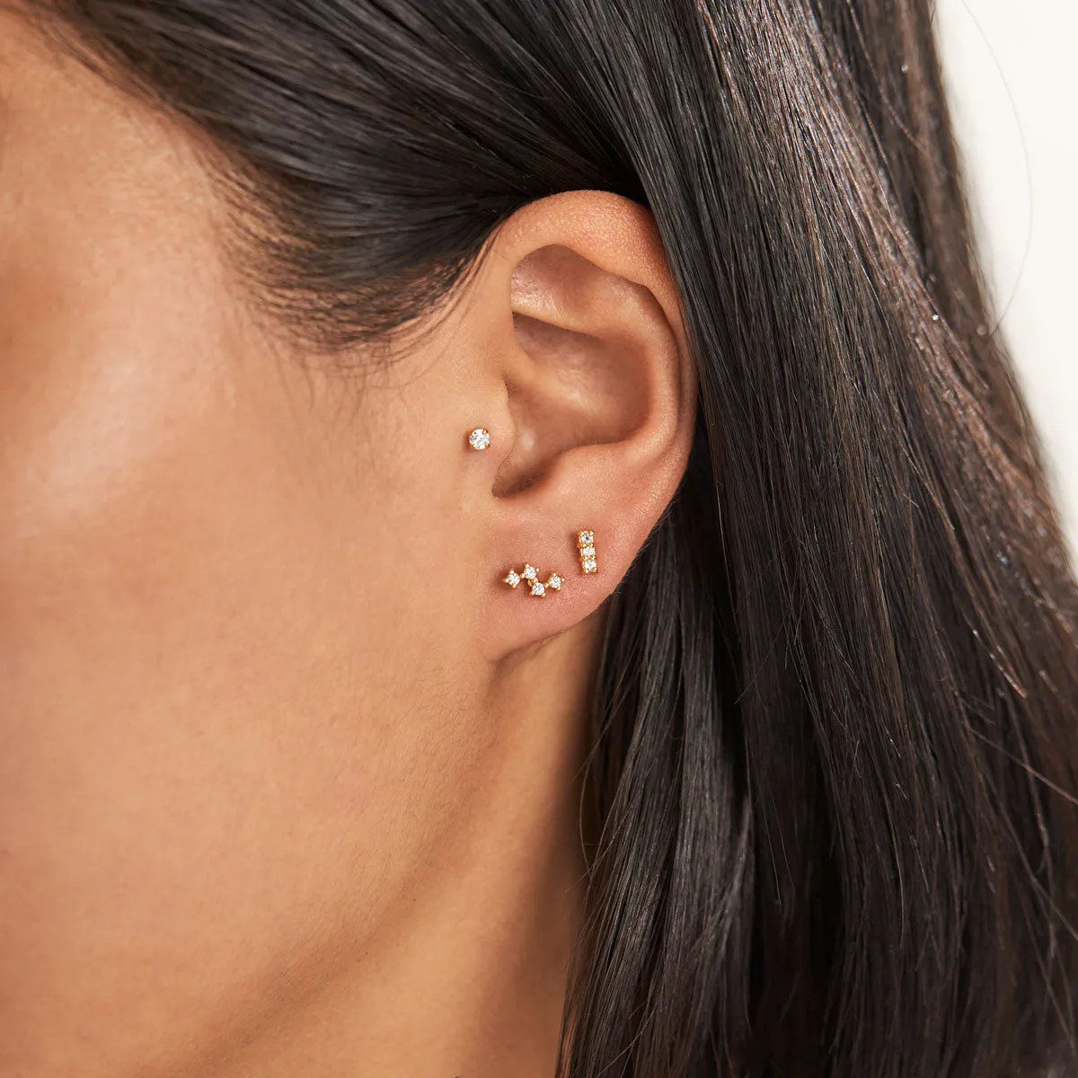 Nebula Crystal Studs Gold