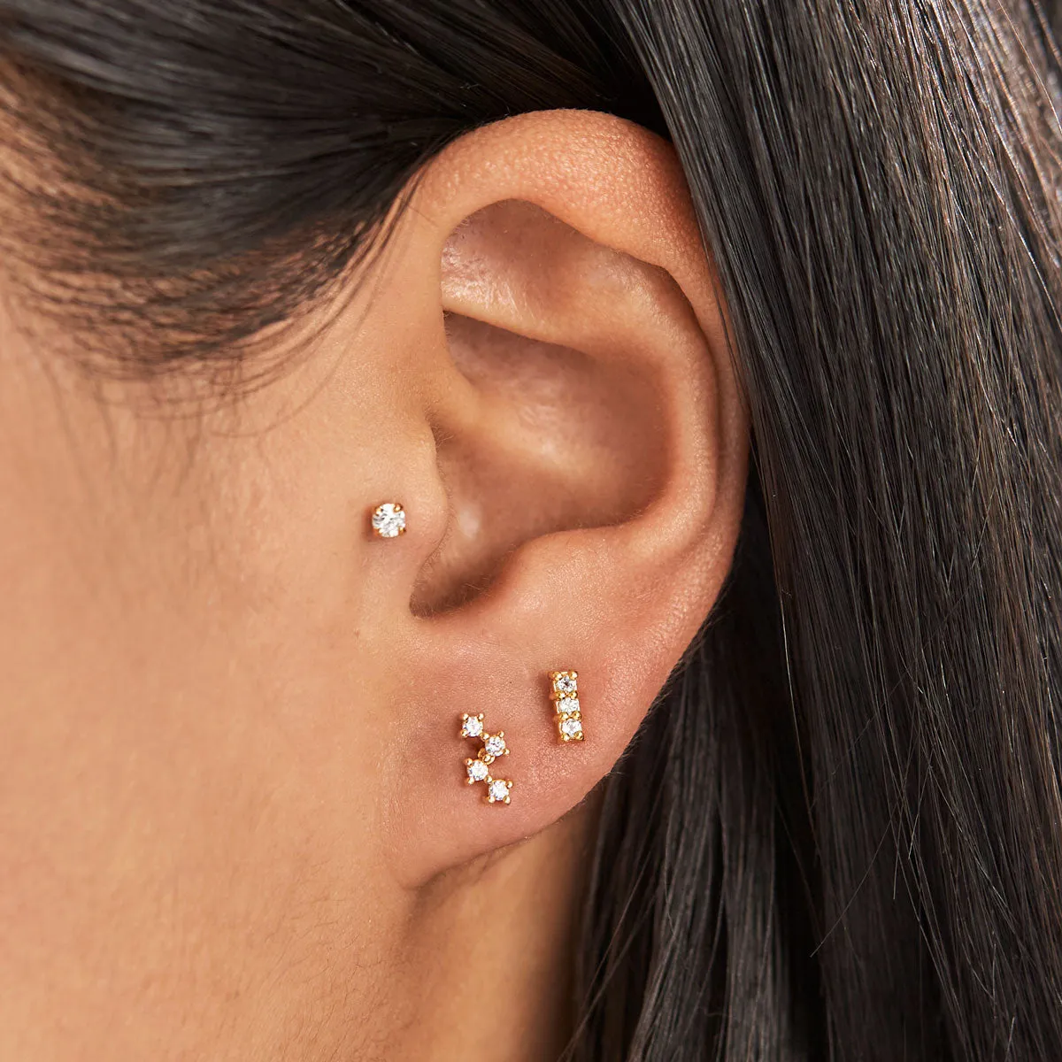 Nebula Crystal Studs Gold