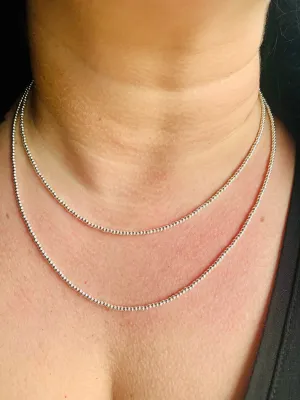 Necklace - 2mm, 3mm, 4mm, 5mm, 6mm bead size for Sterling Silver Beaded Necklace