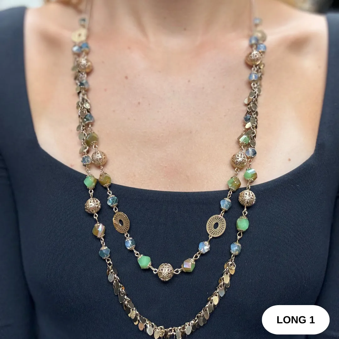 Necklace Long Gold/Bead