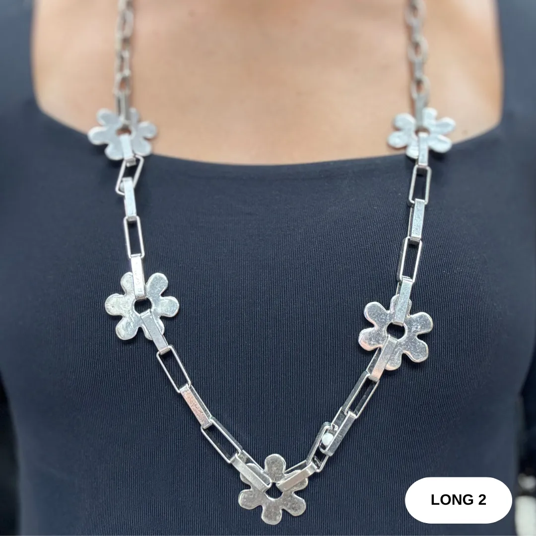 Necklace Long Silver/Bead
