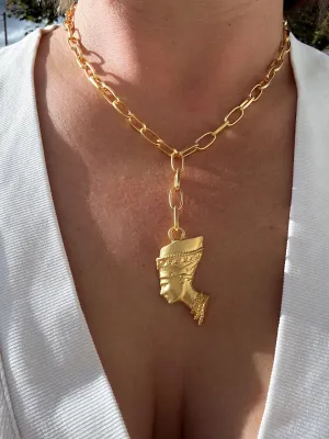 Nefertiti Matte Gold Necklace
