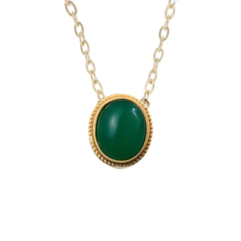 New in vintage natural Hotan Jade round necklace pendant