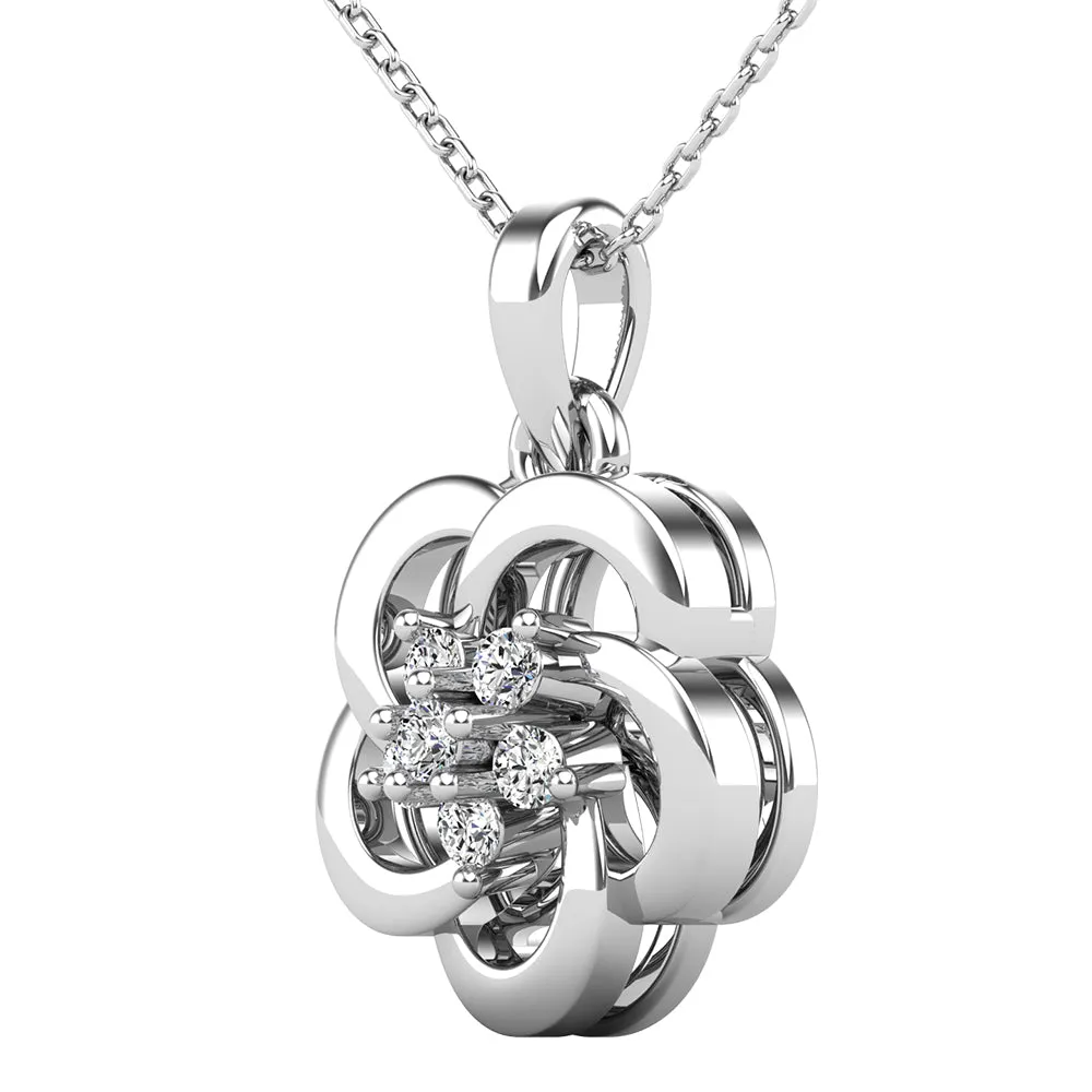 Open Flower Diamond 1/10 Ct.Tw. Pendant