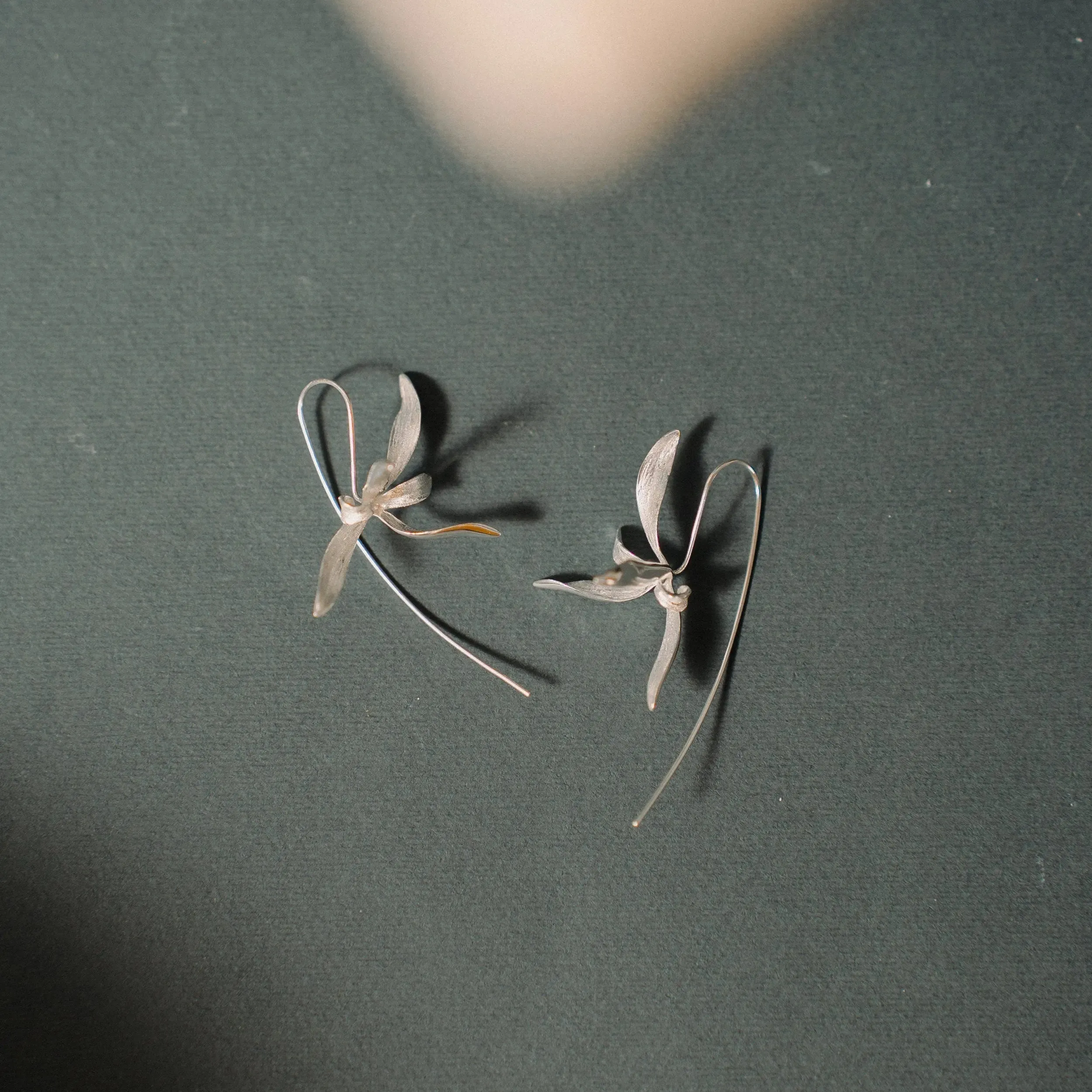 Orchid Earrings - Elegant Gold Floral Earrings