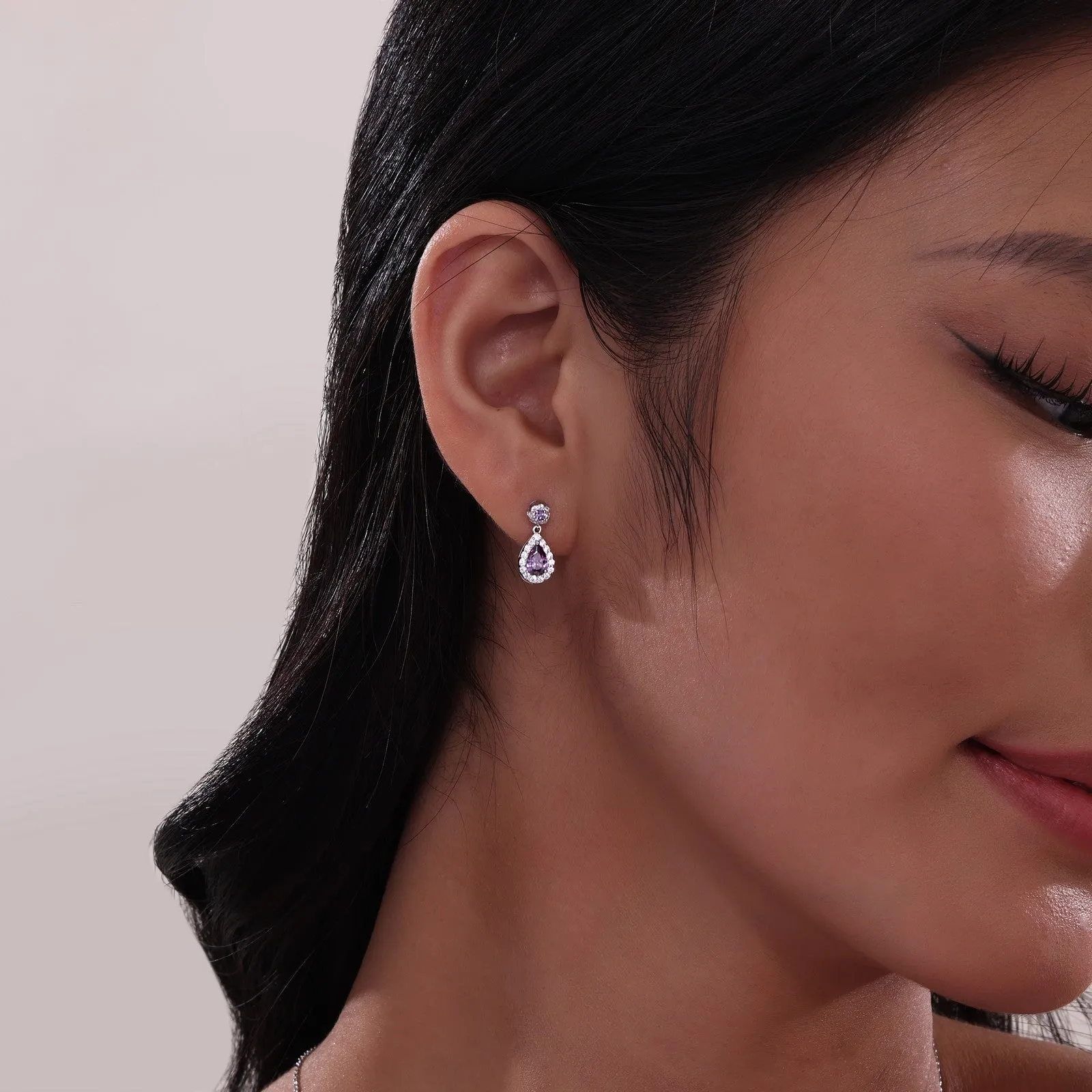 Oval Halo Drop Earrings E0590CAP00
