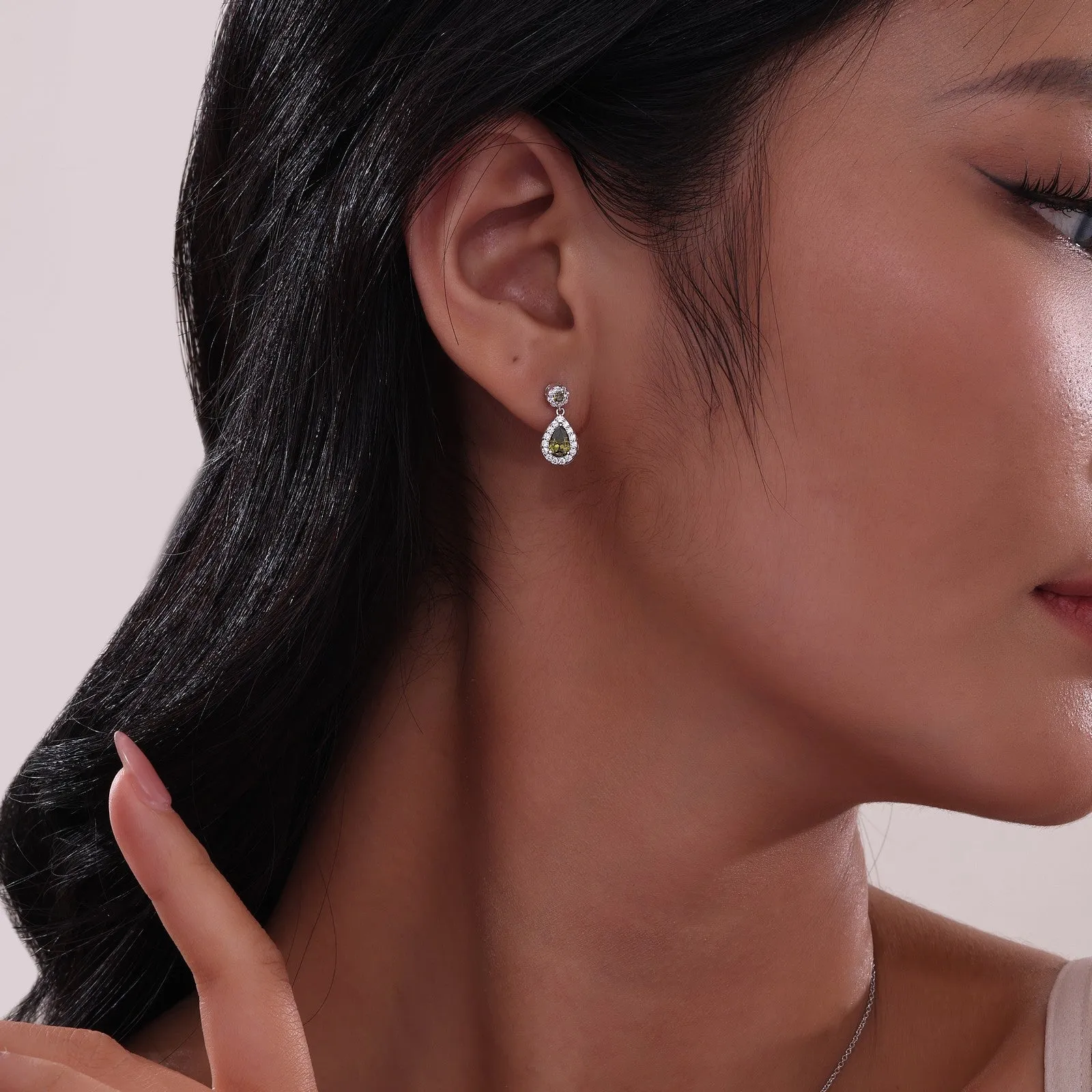 Oval Halo Drop Earrings E0590CAP00