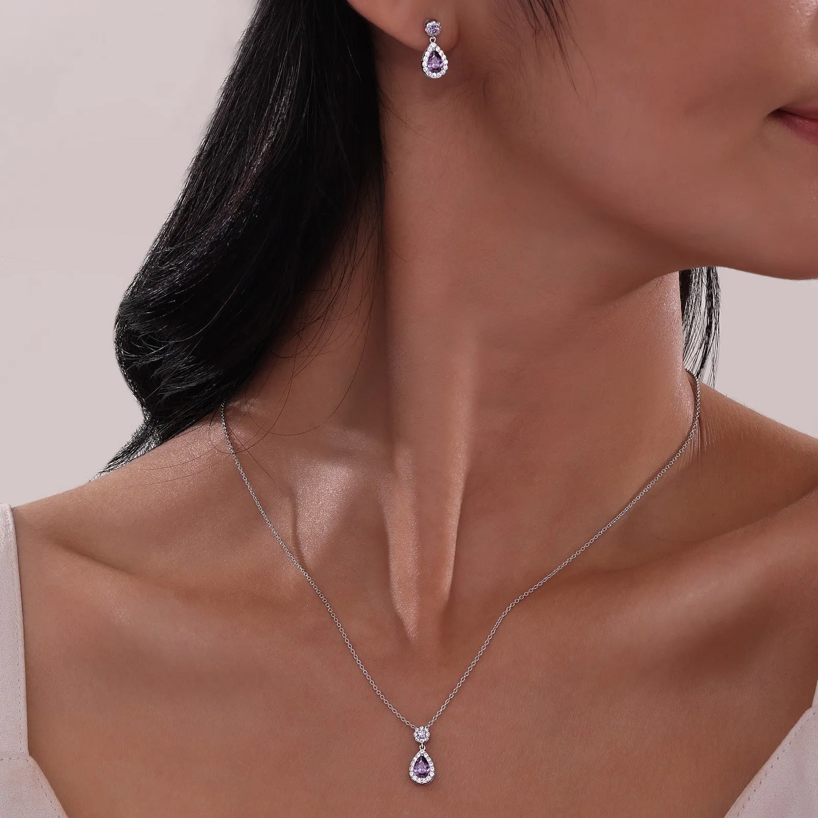 Oval Halo Drop Earrings E0590CAP00