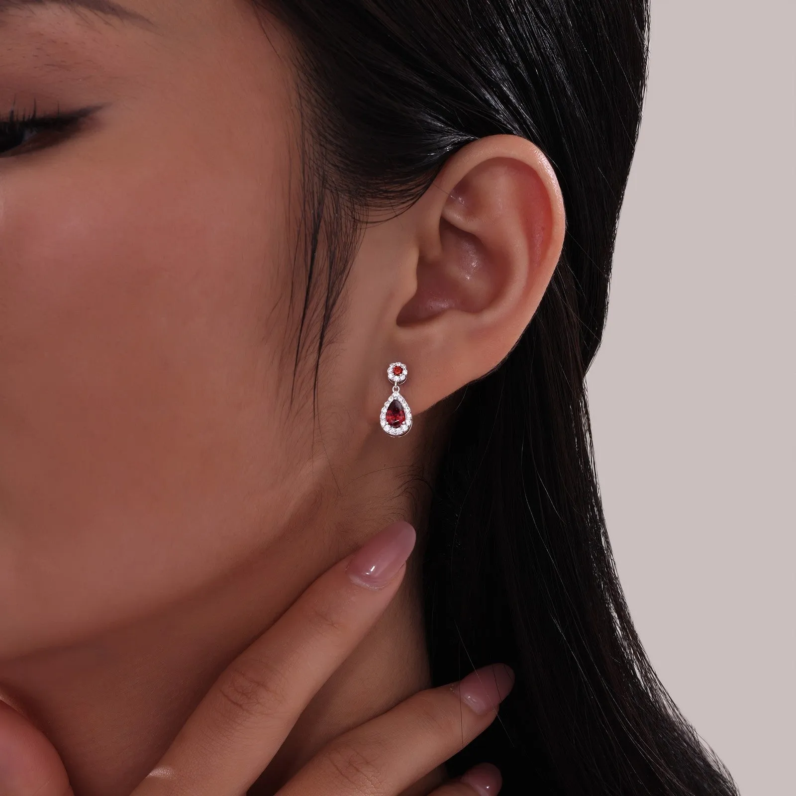 Oval Halo Drop Earrings E0590CAP00