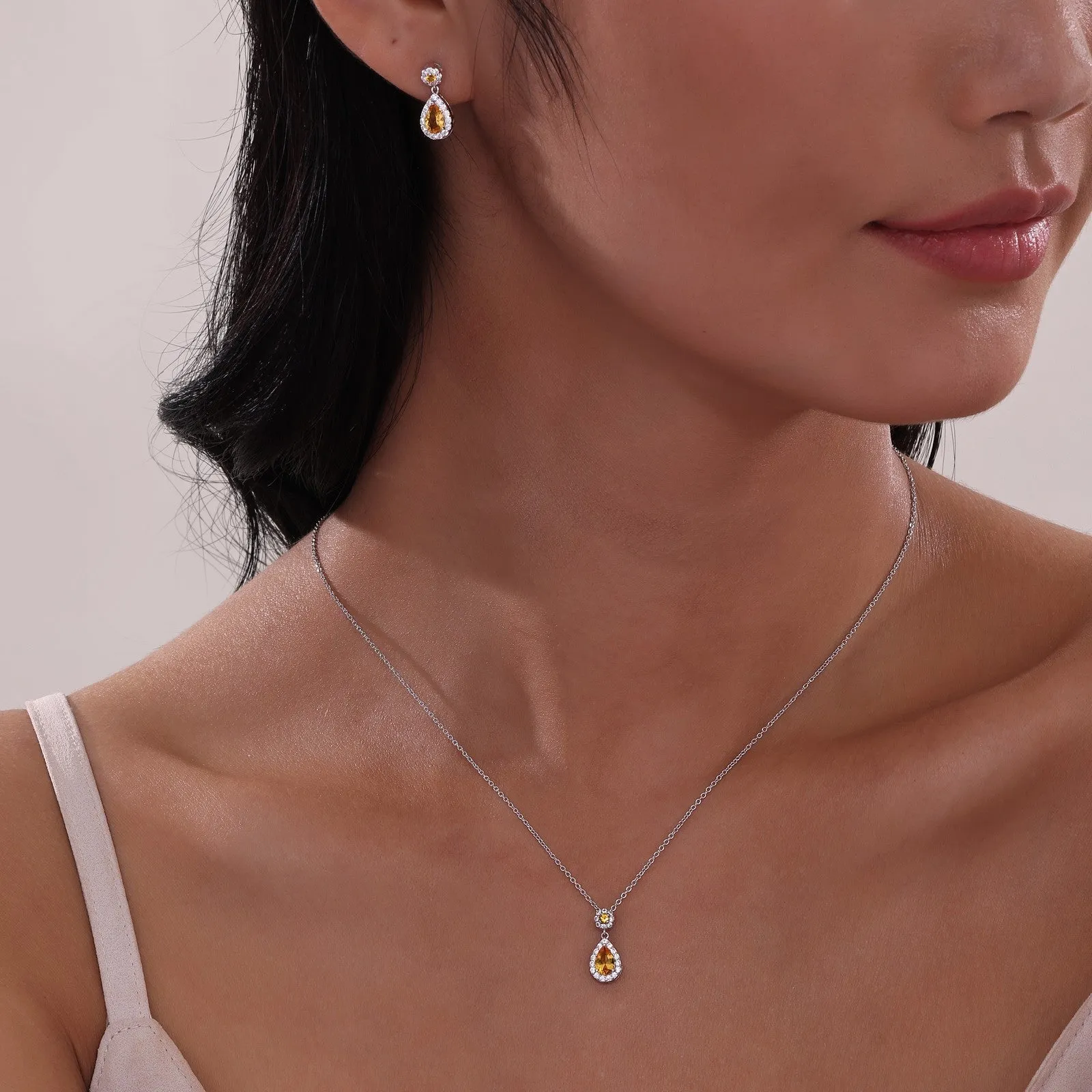 Oval Halo Drop Earrings E0590CAP00