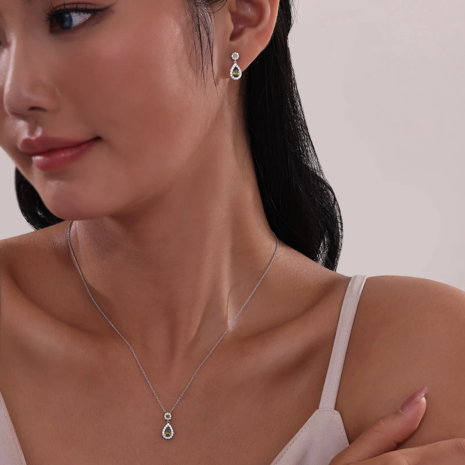 Oval Halo Drop Earrings E0590CAP00