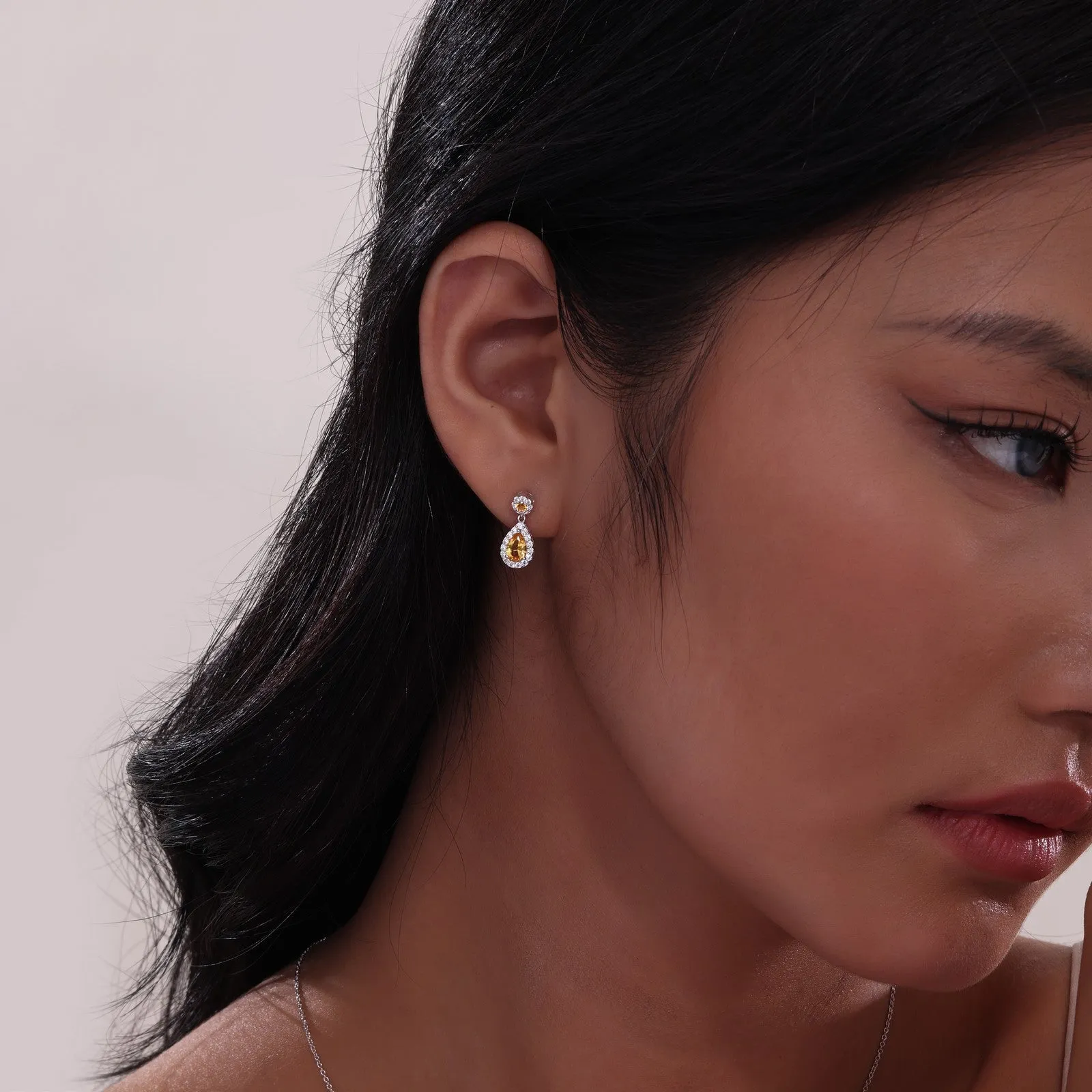 Oval Halo Drop Earrings E0590CAP00