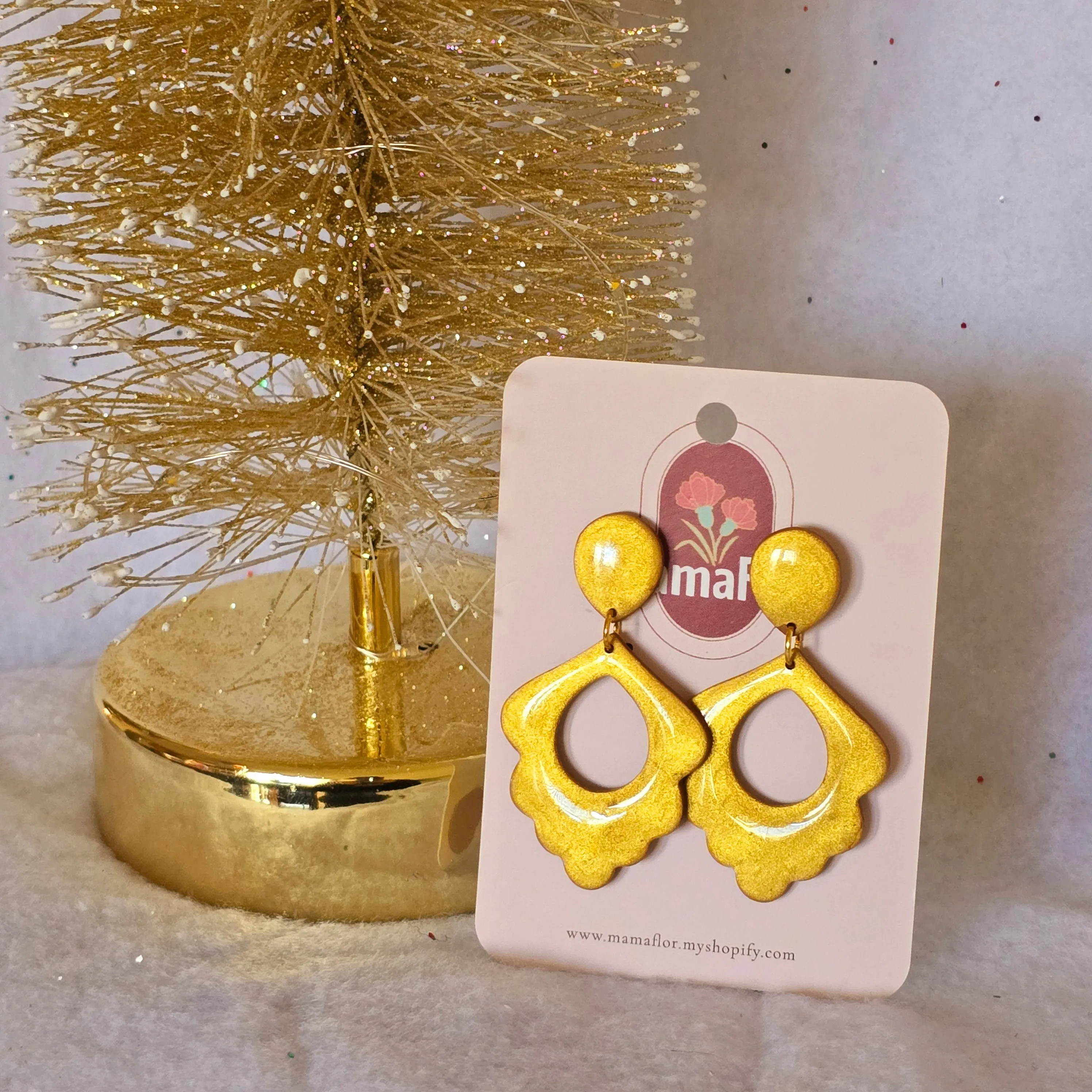 Paloma Earrings with a holiday shimmer