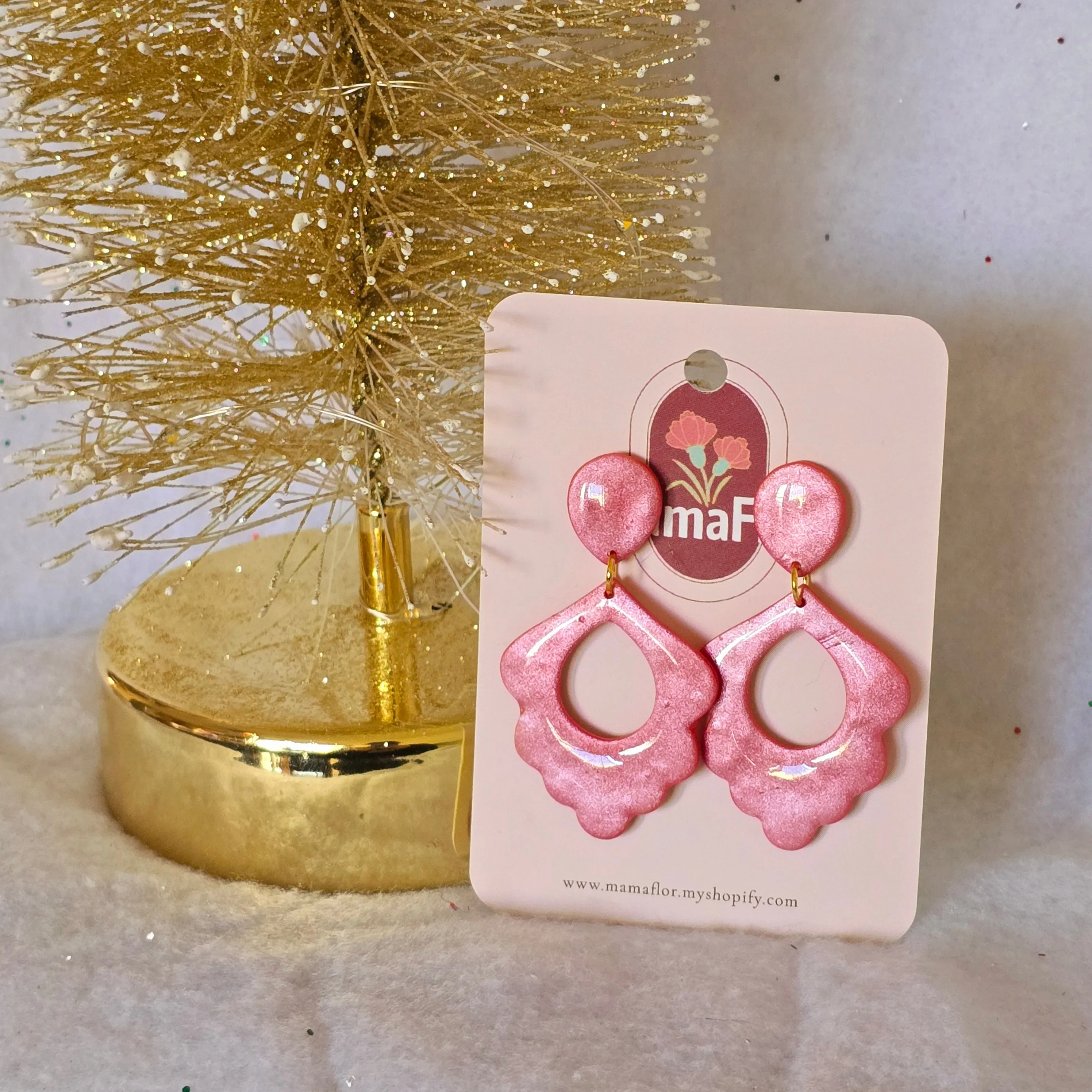 Paloma Earrings with a holiday shimmer
