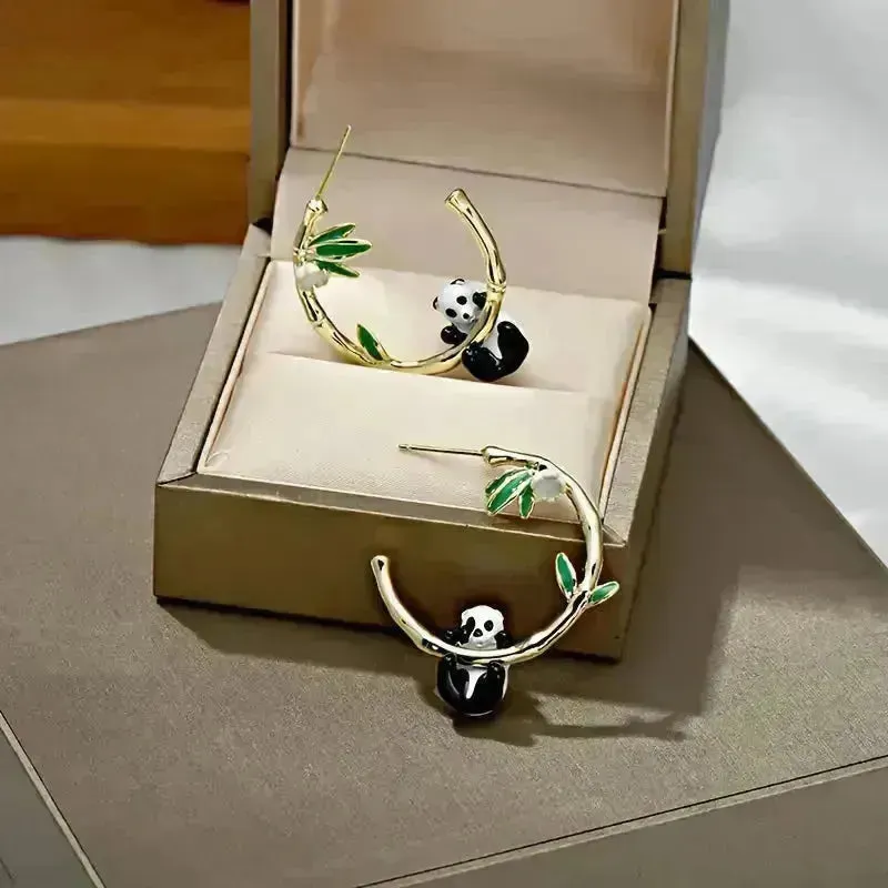 Panda Chic Hoop Earrings