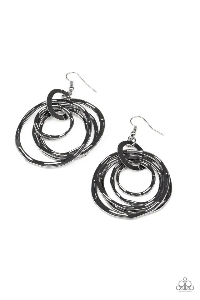 Paparazzi Earring ~ Ringing Radiance - Black