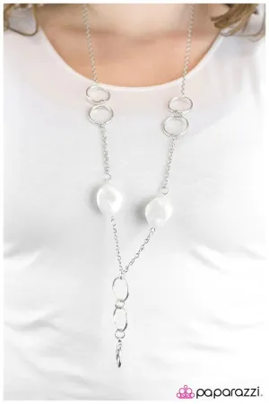 Paparazzi Necklace ~ Employee Of the Month - White Paparazzi Necklace ~ Employee Of the Month - White