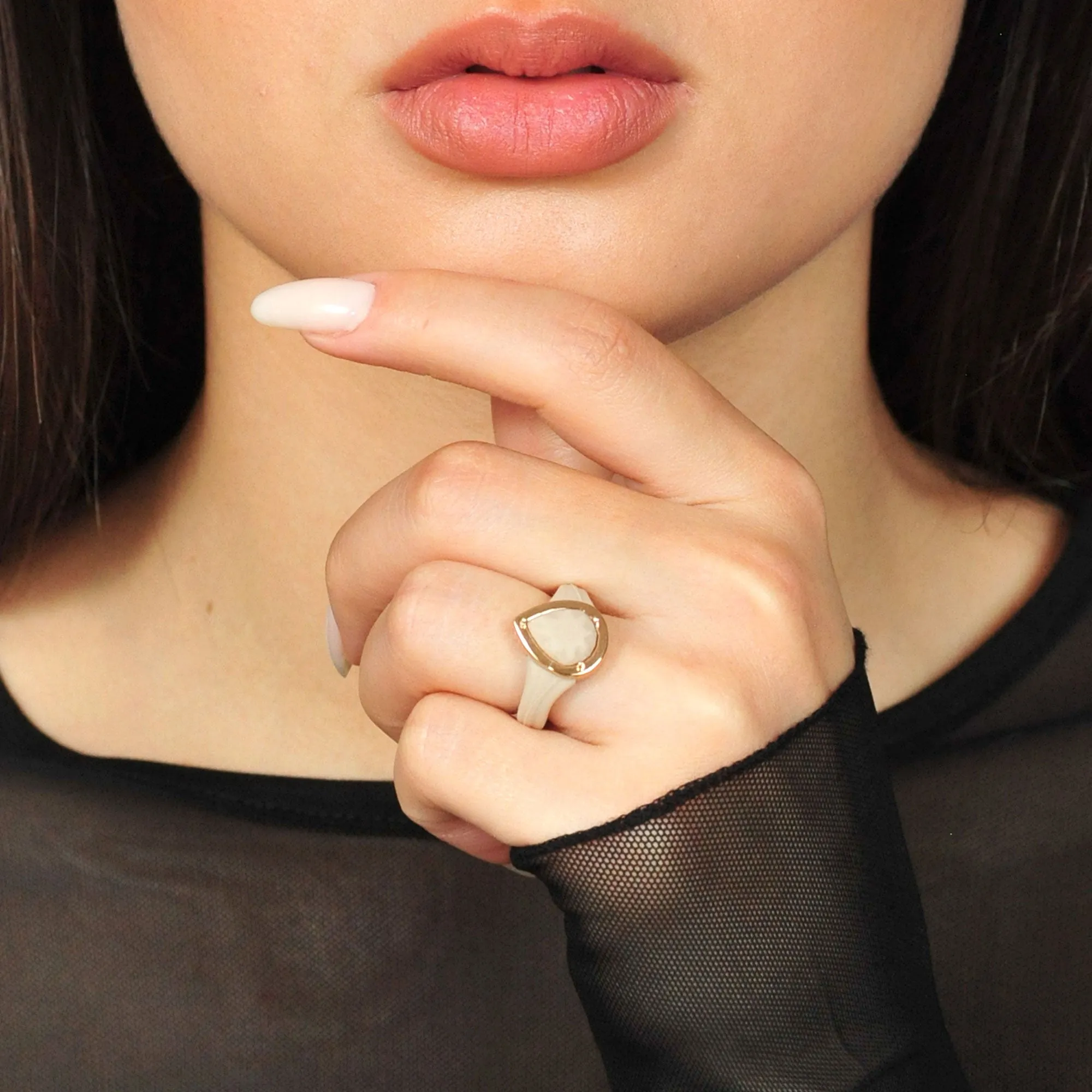 Pear Collection - Silicone Rings with Metal Frame