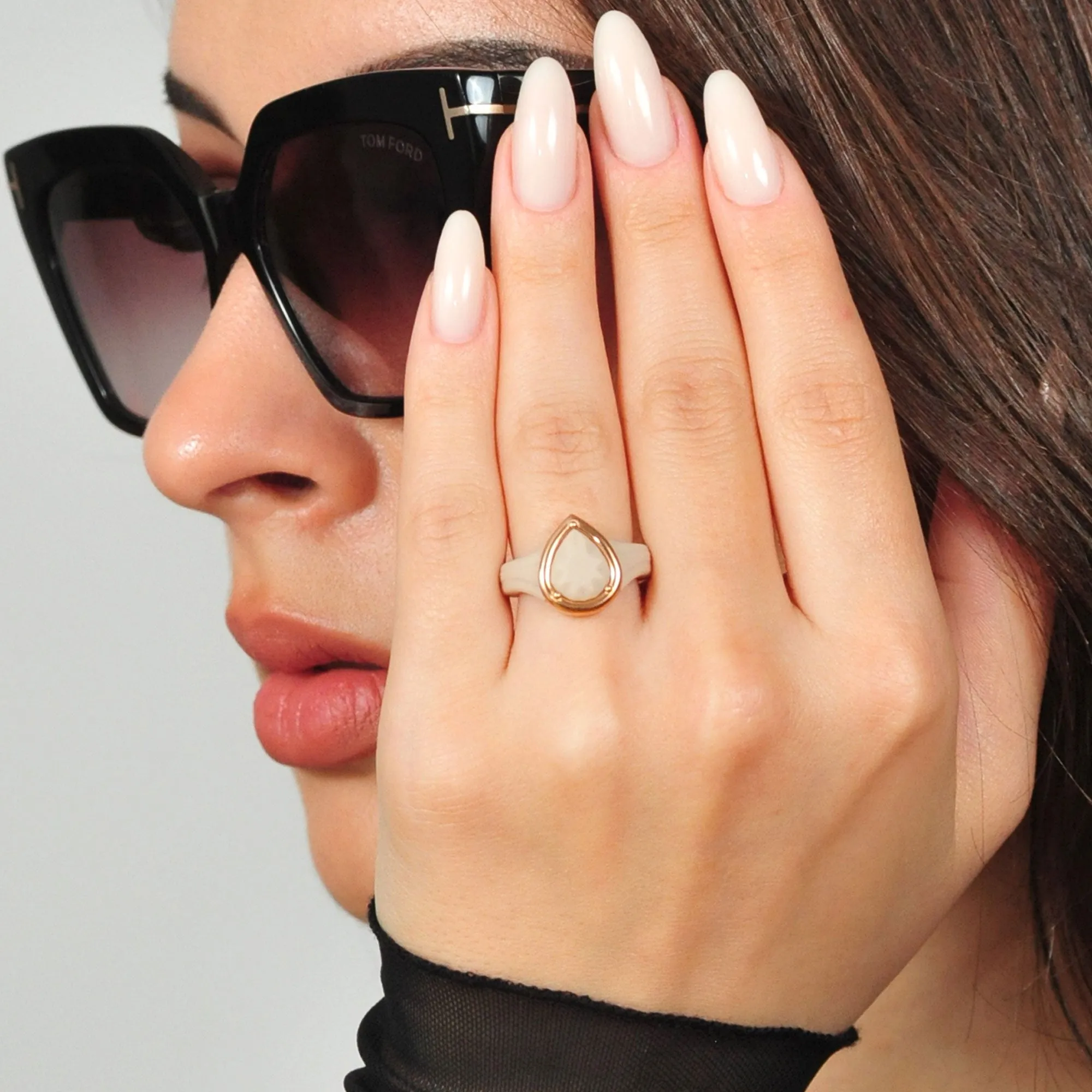Pear Collection - Silicone Rings with Metal Frame