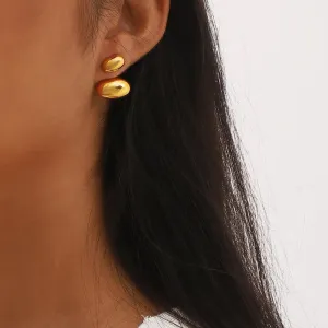 Pebble Gold Stud Earrings