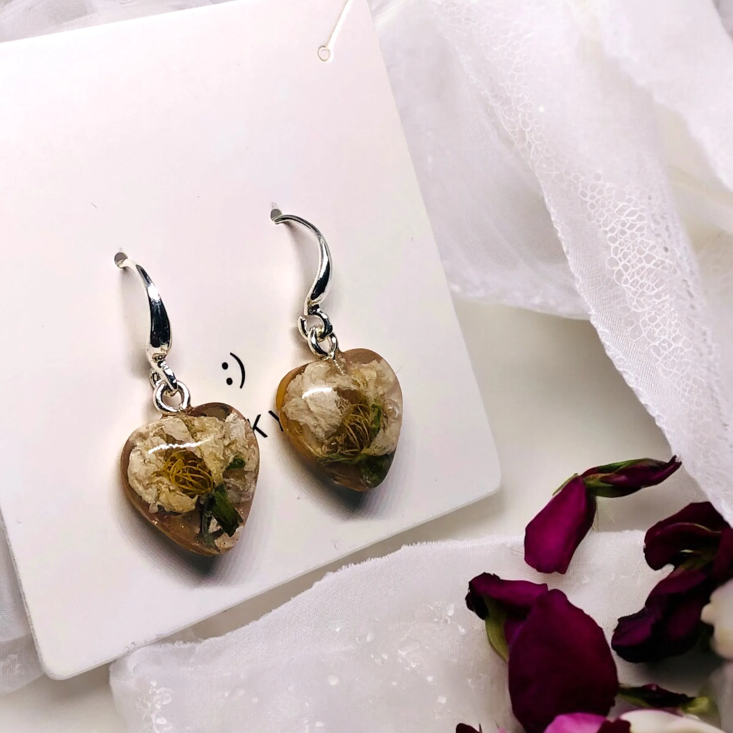 Petite Floral Huggies and Necklace Set
