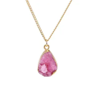 Pink Druzy Stone Necklace