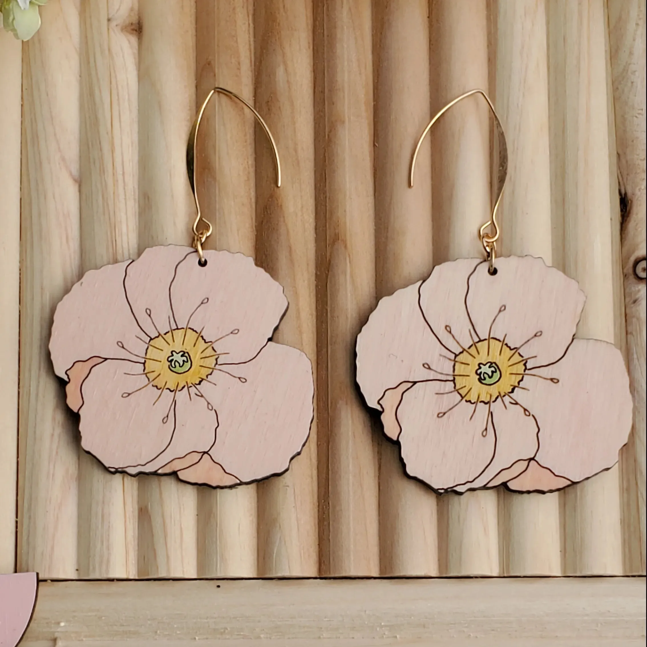 Pink Poppy Earrings by LE CHIC MIAMI